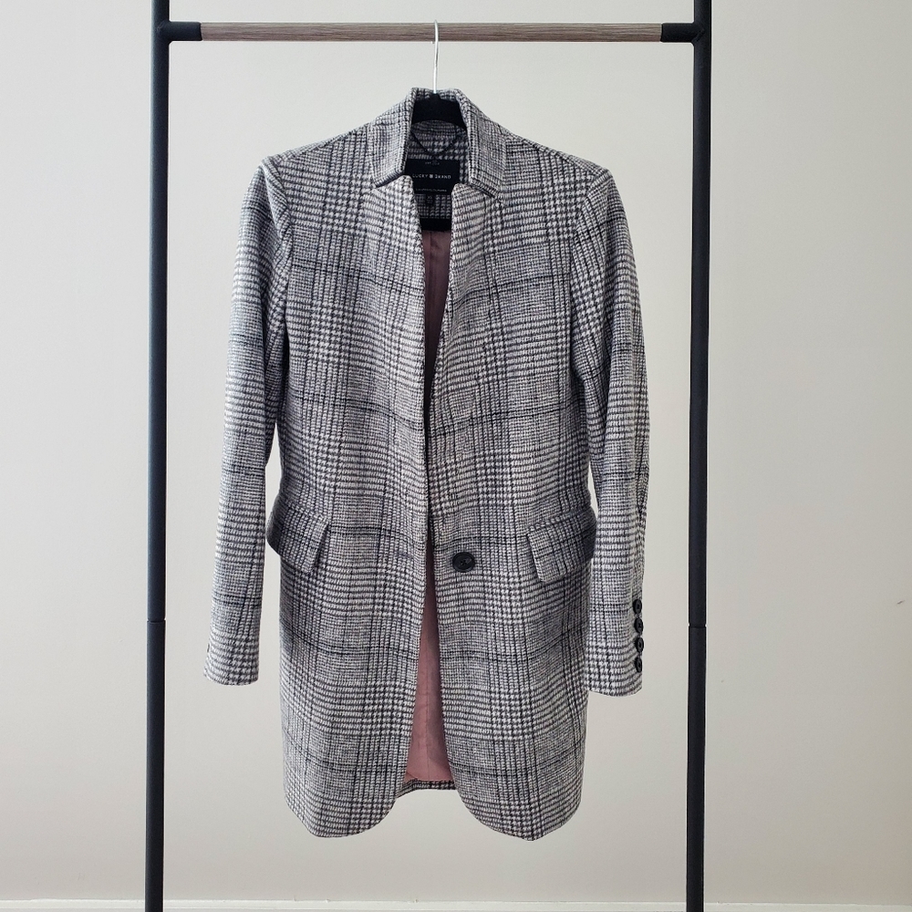 Lucky Brand Classic Lattice Overcoat, Size XS
